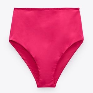 Zara High Waisted Pink Bikini Bottom Small